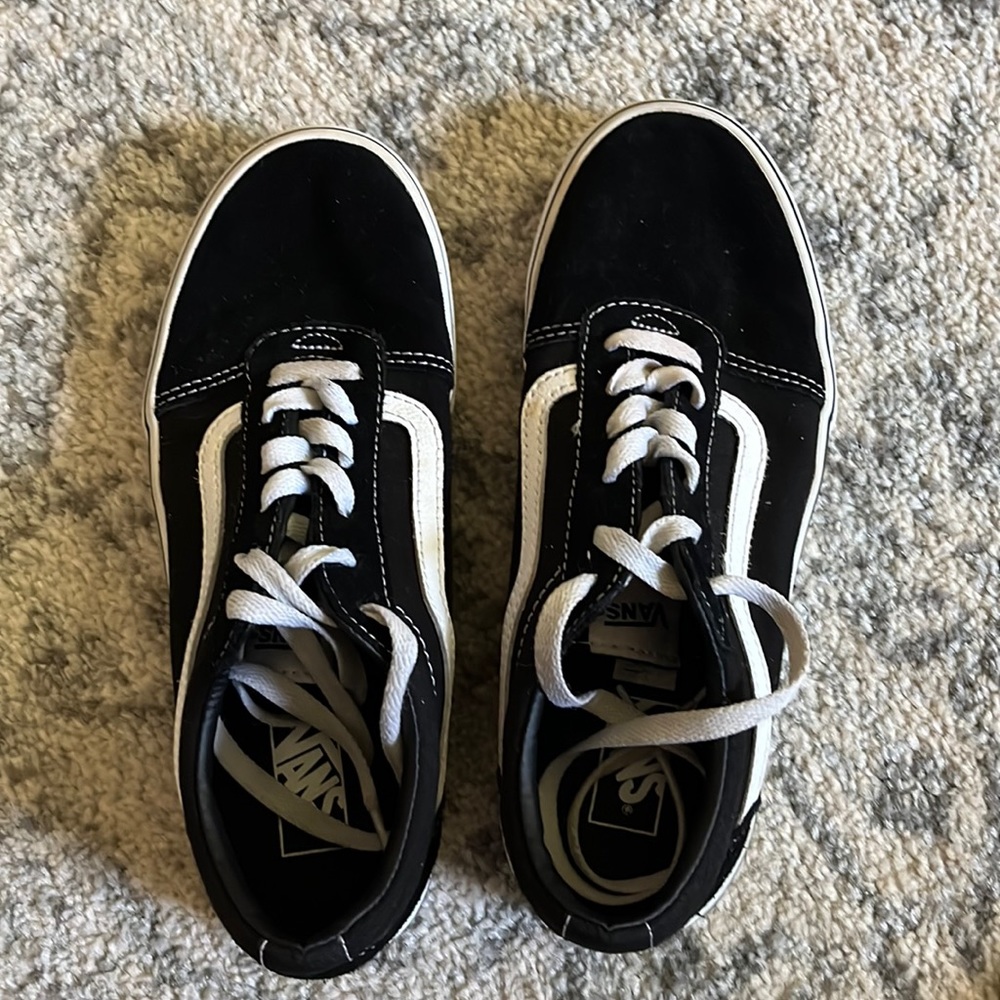 Black and white tye vans